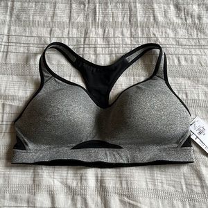 Old Navy High Support Racer Back Sports Bra, gray and black, size 36C NWT